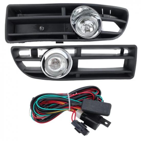Front Fog Lights Assembly for VW Bora Jetta MK4 1998-2001 2002 2003 2004 Fog Lamp Grille 1pair halogen foglights car accessories