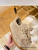 Wang Jiaer-Inspired Women's 2025 Autumn Leather Sneakers: Thick-Sole, Height-Boosting Casual Sports Shoes