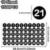 Consecutive Number Labels 1-50, 10 Sheets Round Decals, 1 Inch Small Stickers fo