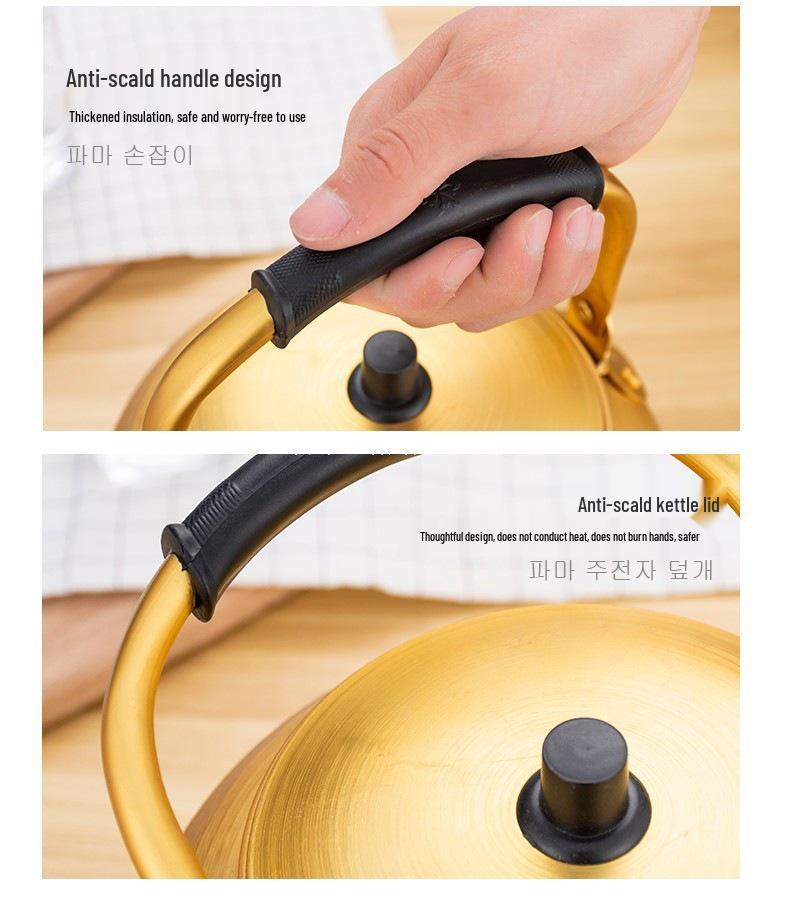 Bollitore Giallo in Alluminio Extra-Large Vecchio Stile per Fornelli a Gas: Pentola calda, Zuppa, Acqua e Bollitore da tè