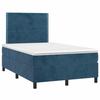 3142957 vidaXL Lit à sommier tapissier et matelas Bleu foncé 120x200cm Velours