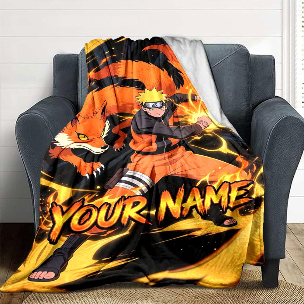 Naruto Character Personalized Text Blanket Lightweight Personalized Blanket Comfortable Great for Chair Office Nap Office Chair Four Seasons Universal