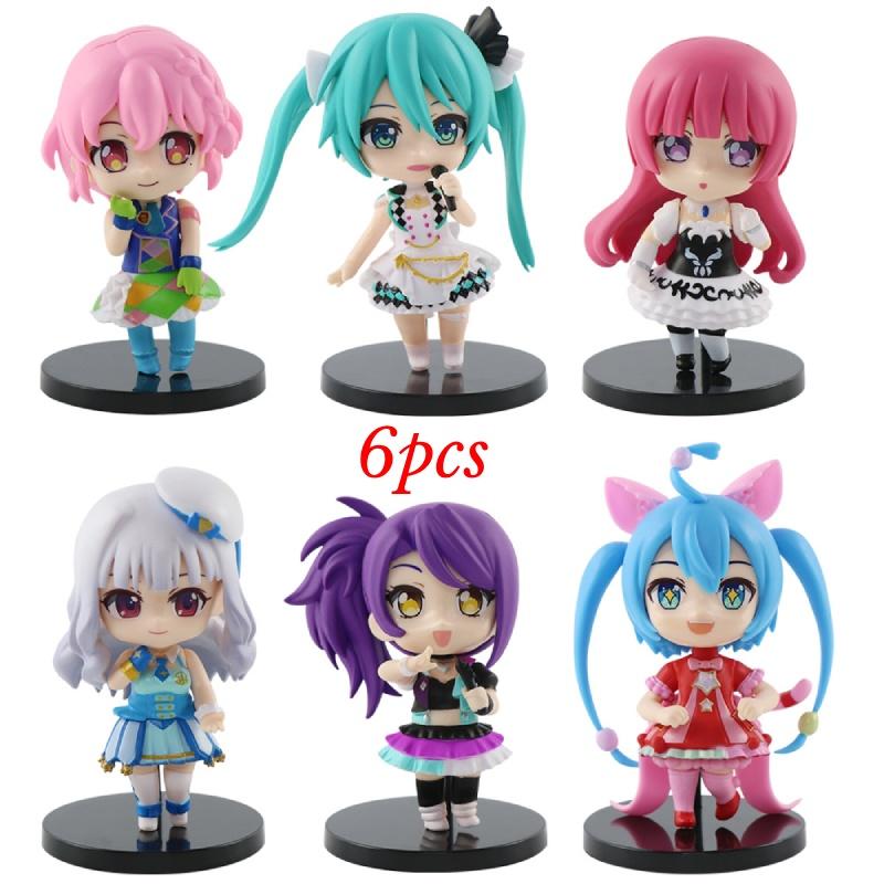 New 6 Models Hatsune Miku Figures Pvc Anime Peripheral Hatsune Beauty Girl Decoration Doll Machine Decoration Characters)