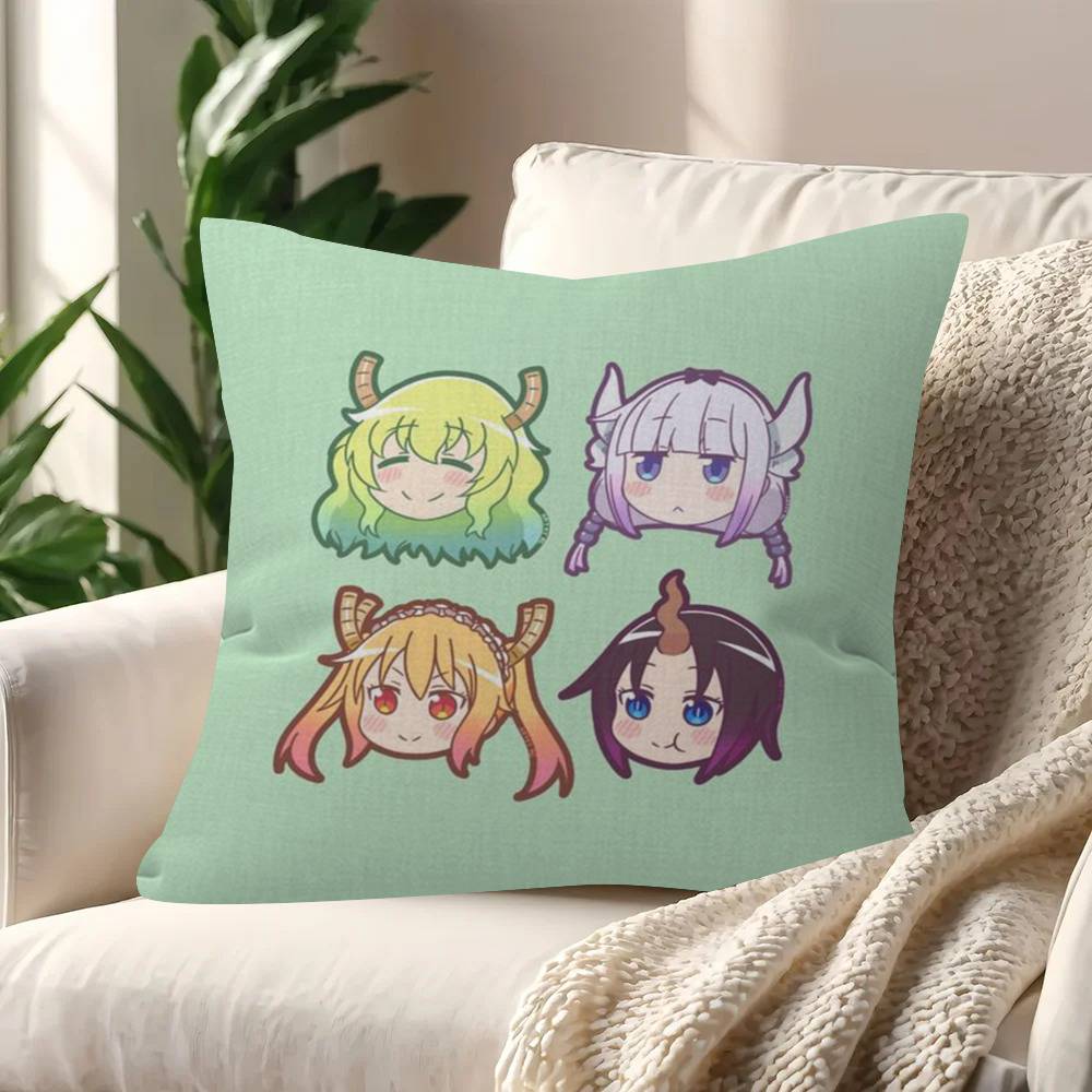 Anime Miss Kobayashi's Dragon Maid  Cushion Cover Inches Farmhouse Decor Home Throw Pillow Covers for Couch Decorations