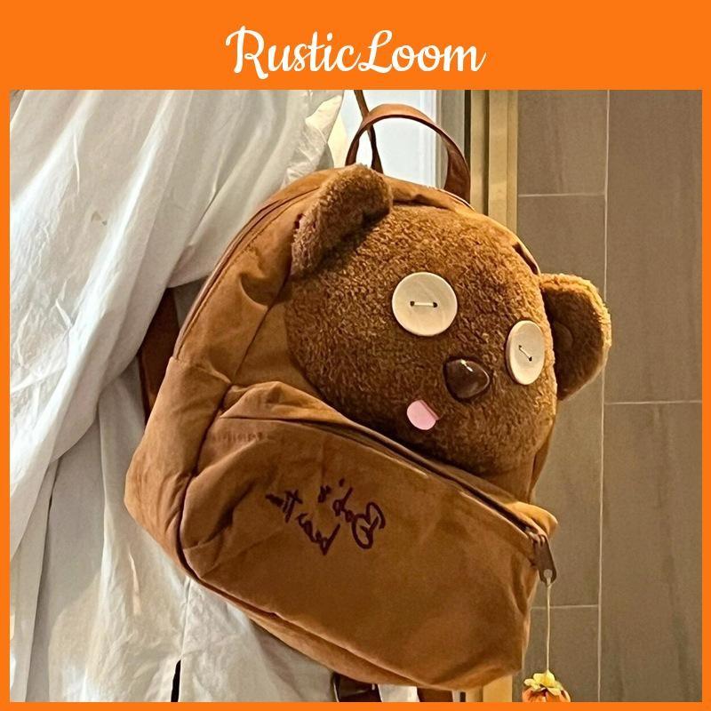 Despicable Tim Me Bear Cartoon Plush Backpack Large Capacity Student Schoolbag
