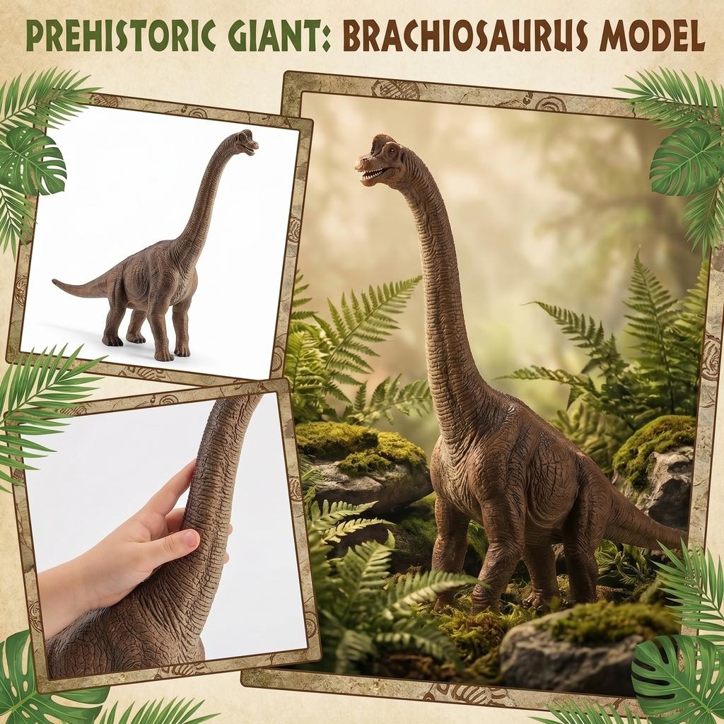 Large Realistic Brachiosaurus Dinosaur Model Figure Toy Gift for Kids