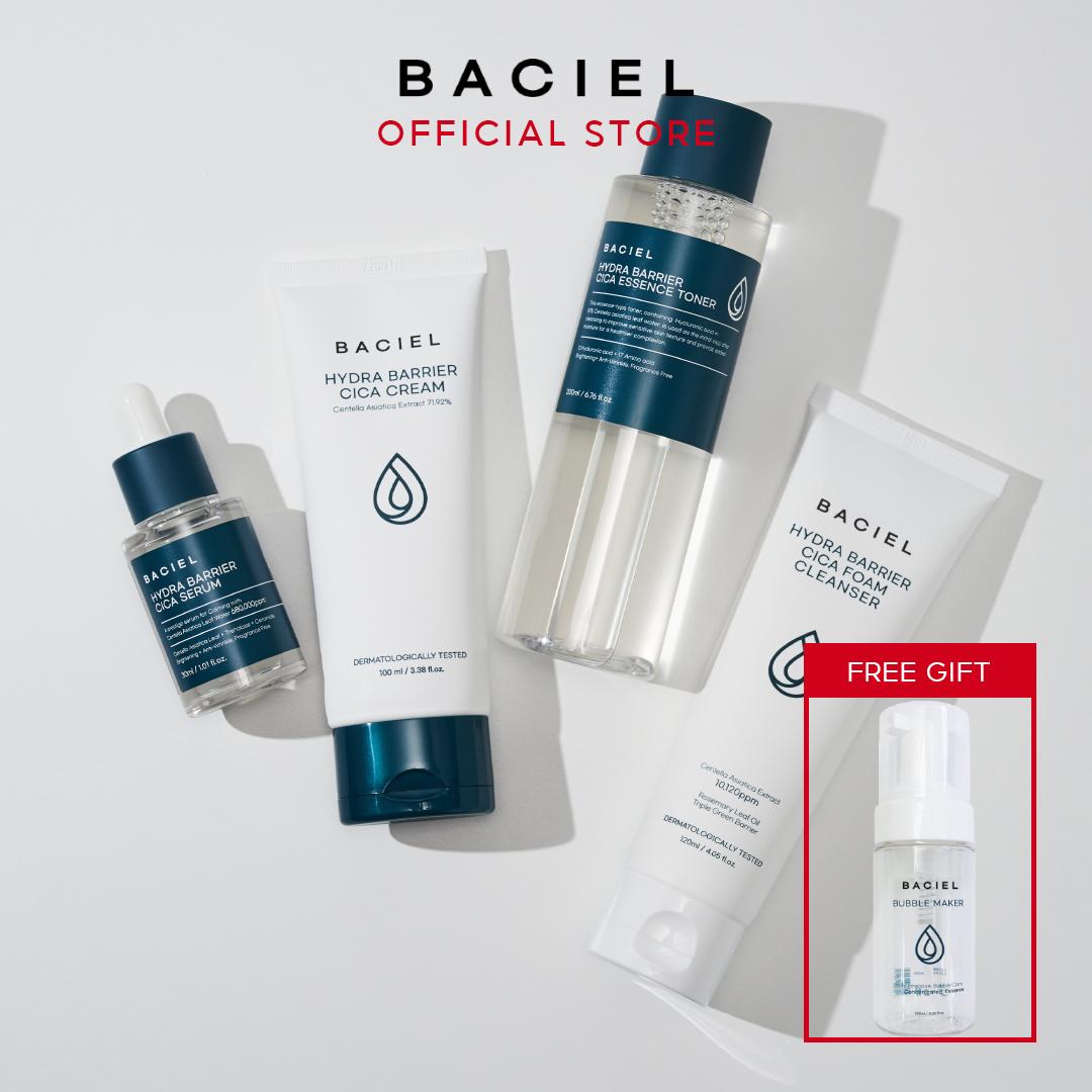 

BACIEL - Hydra Barrier CICA Care SET (Очищающее средство, Тонер-эссенция, Сыворотка, Крем)