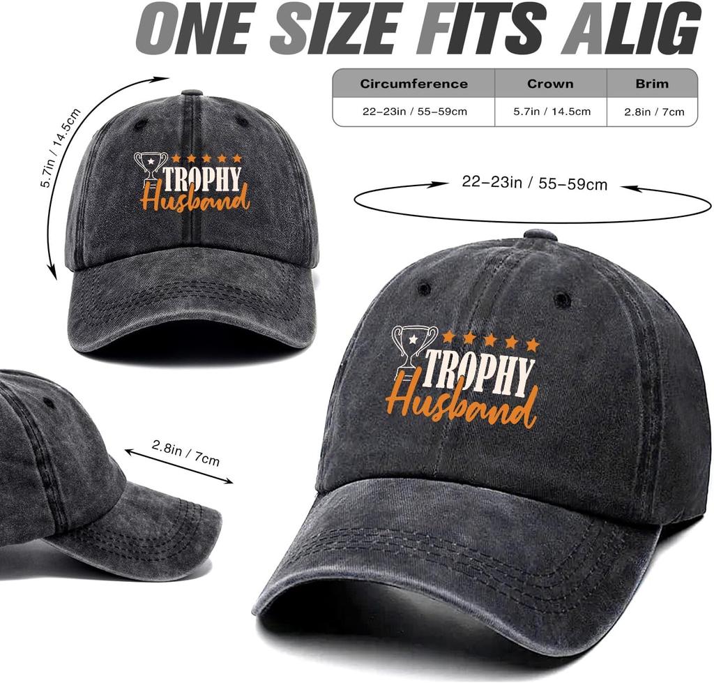 Trophy Husband Baseball Cap Funny Vintage Washed Adjustable Dad Hat Casual Gift for Men