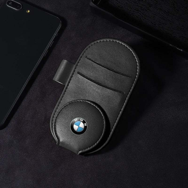 Leather M LOGO Car Glasses Clip Sun Visor Multi-function Sunglasses Clip For BMW M Performance M3 M5 M6 F20 F10 F13 X7 X3 X4 X5 X6 3 4 5 6 7 Series