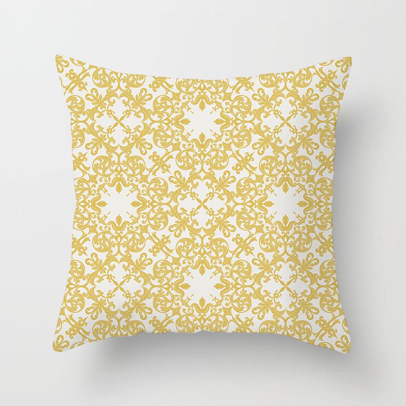 Ins Nordic Style Home Soft Decoration Gold Sofa Pillowcase Digital Printing Office Cushion Cover Pillowcase