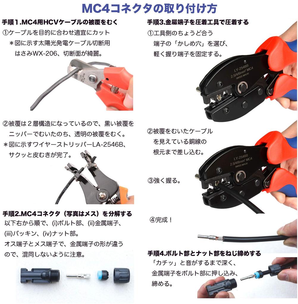 IWISS Crimping Pliers for MC4 for Solar Panels LY-2546B Connectors, 2.0-6.0mm²,