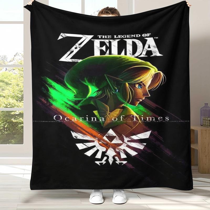 Retro Z-Zelda Cartoon Link Games Flannel Blanket,Ultra Soft Warm Plush Throw for Home Bedroom Bed Sofa Cover Camping Picnic Kid