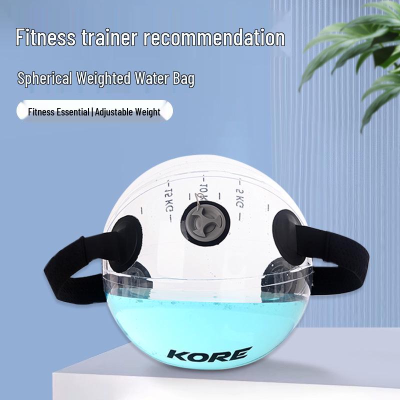 Transparent Water Ball: Inflatable, Weighted Fitness Ball with Handle for Exercise and Weightlifting