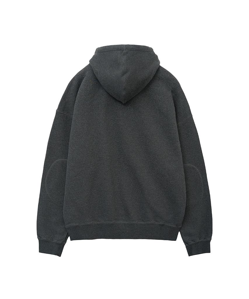 Ters Yüzlü Oversize Fermuarlı Kapüşonlu Sweatshirt Grafit