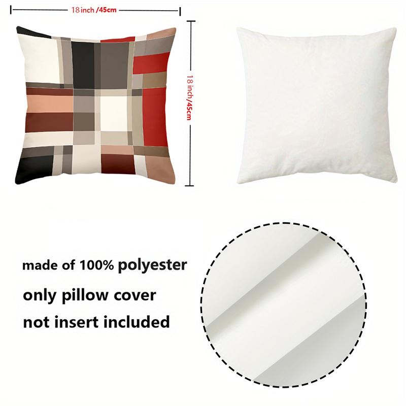 Multicolored Checkered Cotton Linen Sofa Cushions Polyester pillowcase, sofa decorative cushion cov Headboard Pillow
