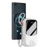 Baseus Qpow Digital Display Powerbank Z Szybkim Ładowaniem 20000Mah 22,5W Qc/Pd/Scp/Fcp Z Wbudowanym Kablem Usb-C Biały