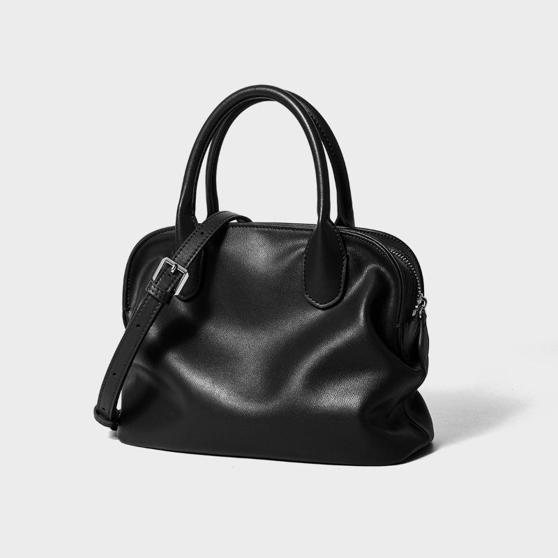 Niche design retro cowhide fashion shell handbag versatile new leather large-capacity shoulder handbag