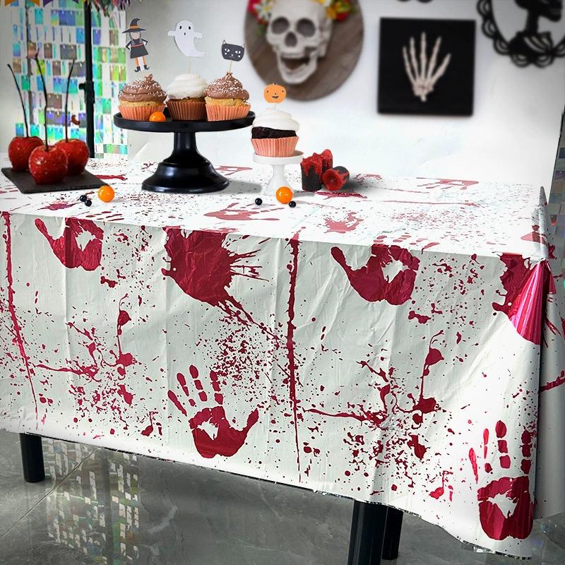 New Halloween Pumpkin Waterproof Tablecloth Creative Skull Spider Series Halloween Party Decoration Table Cloth Kitchen Tool