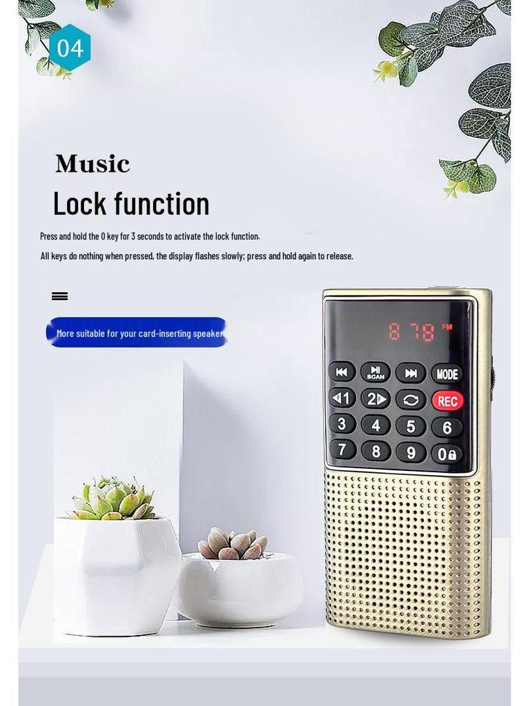 Happy Companion L-328 Mini Speaker & Recorder with Multifunctional Radio and Music Player