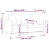 2 Seater Sofa with Decorative Cushions Black 120 Cm Fabric