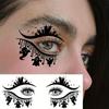 10 ST Halloween Ögon Temporär Tatuering Klistermärke, Svart Spindelnät Pumpa Spöke Svart Katt Häxa Fladdermus Spindel Mönster, Ansikts Ögon Smink Falsk Tatuering Klistermärke