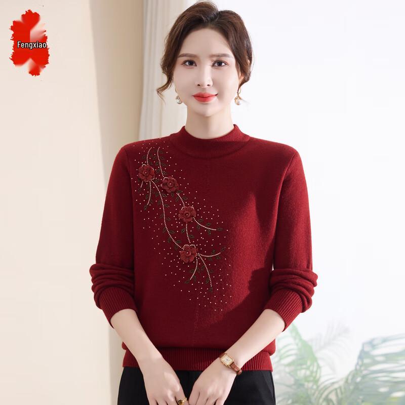 Women's Winter Warm Pullover Sweater for Middle-Aged