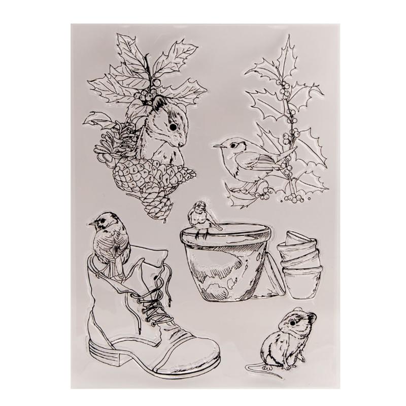 

Birds and Leaf Silicone Stamp for Cardmaking, Bird Leaf Clear Silicone Stamp for Scrapbooking Journal Planner Album 1