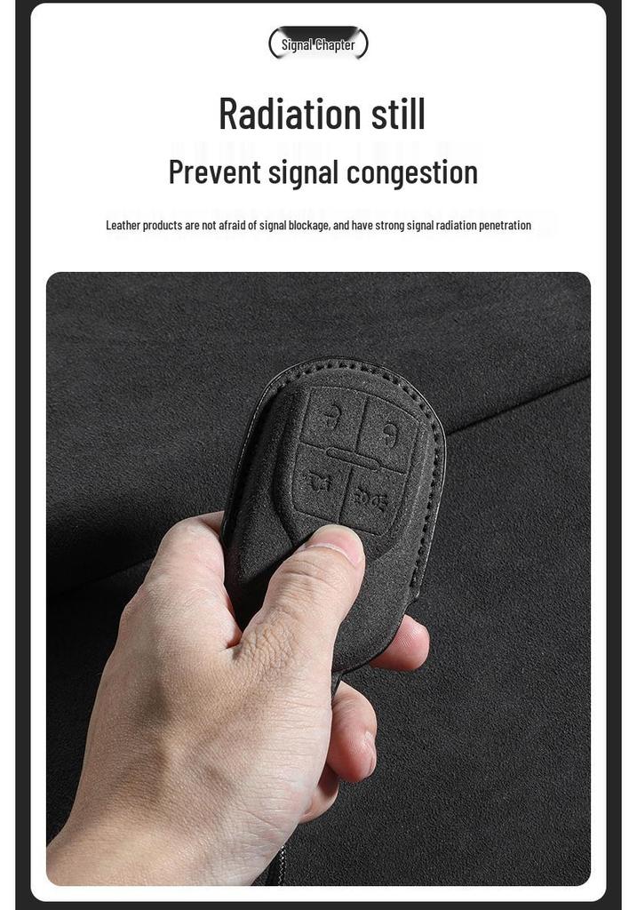 Maserati President GT Suede Key Cover for Levante/Ghibli with Buckle