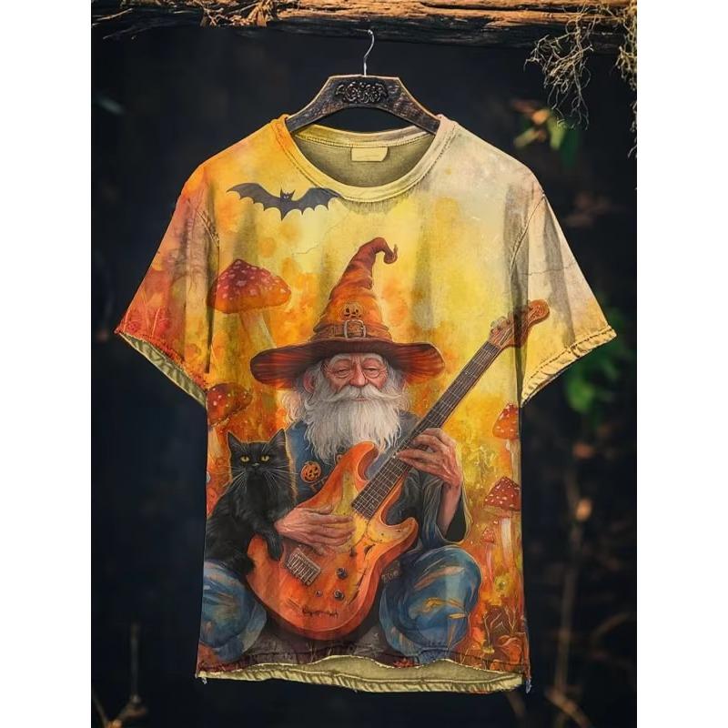 Summer Men's Kitten 3D Printed Crew Neck T-Shirt