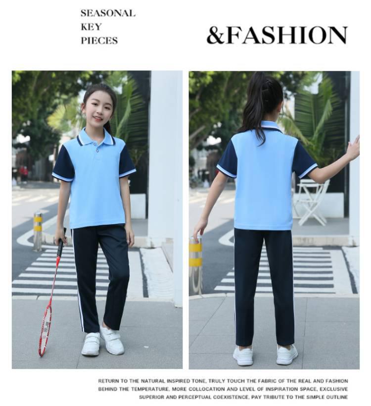Summer Short Sleeve Student Uniform Set: High School Sportswear with Logo, Men's and Women's Two-Piece