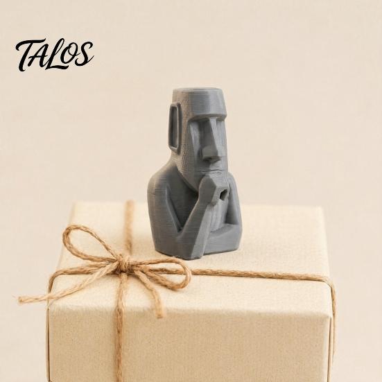 Moai Thinker Statue, 3D Printed Creative Thinker Figurine, Fun Moai Statue Ornament for Home Office Desk Shelf Decoration