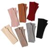 Women's Cashmere Knit Striped Half-Finger Winter Gloves