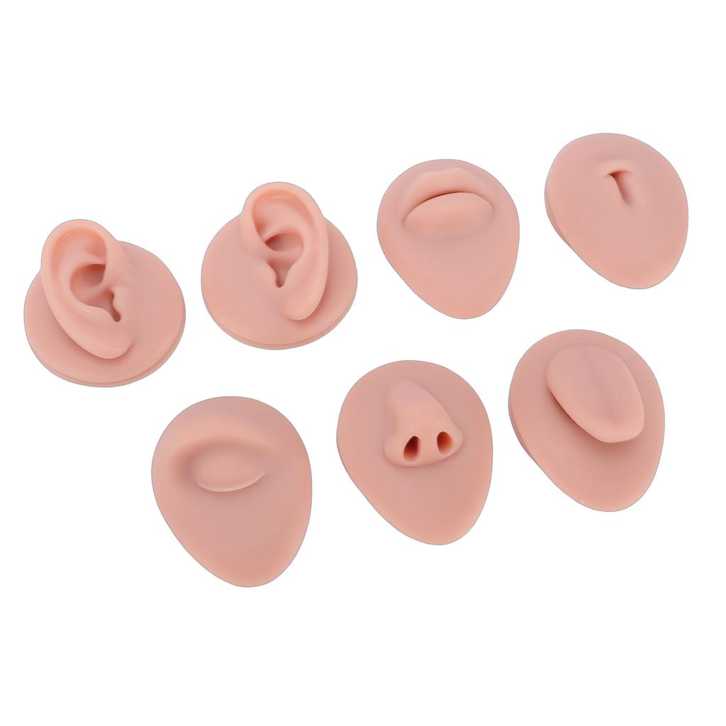7pcs Silicone Body Parts Tongue Mouth Nose Eye Navel Ear Model Soft Practice Body Parts Kit