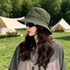 Bucket Hat Foldable Quick-Dry Breathable Mesh Fisherman Hat with Wide Brim Adjustable Windproof Rope Sun Protection Hat