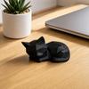 Geometric Sleeping Cat Figurine, 3D Printed Minimalist Cat Statue, Abstract Animal Sculpture for Desk Shelf Home Office Decor