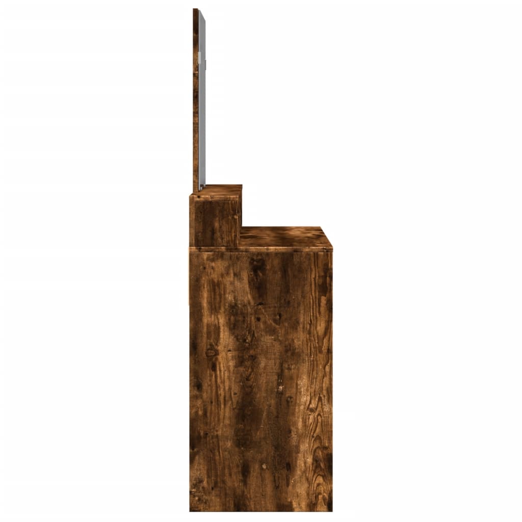 Makeup Table with Mirror Smoked Oak 80 x 41 x 144.5 cm