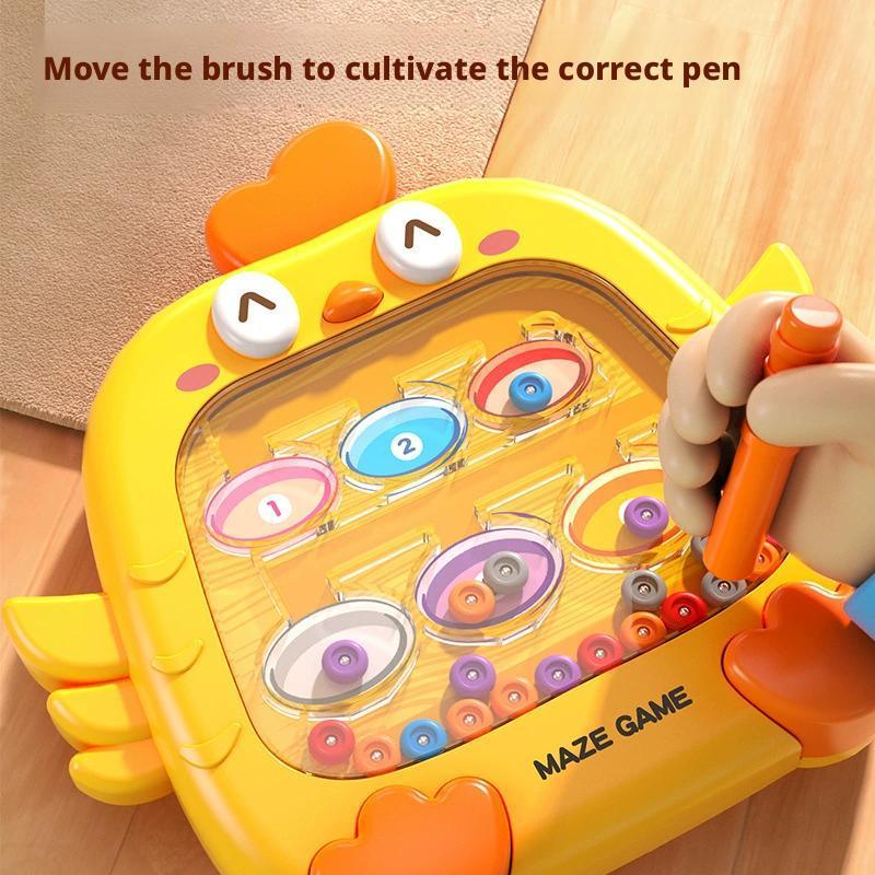 Montessori Magnetic Maze Game Color Number Sorting with Pen Moving Beads Educational Toys for Kids Fine Motor Skills Development
