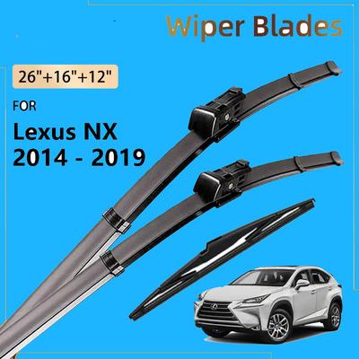 Front Rear Wiper Blades For Lexus NX NX200 NX200t NX300h 2014 - 2019 2018 2017 2016 2015 Windshield Windscreen Brushes 26"16"12"