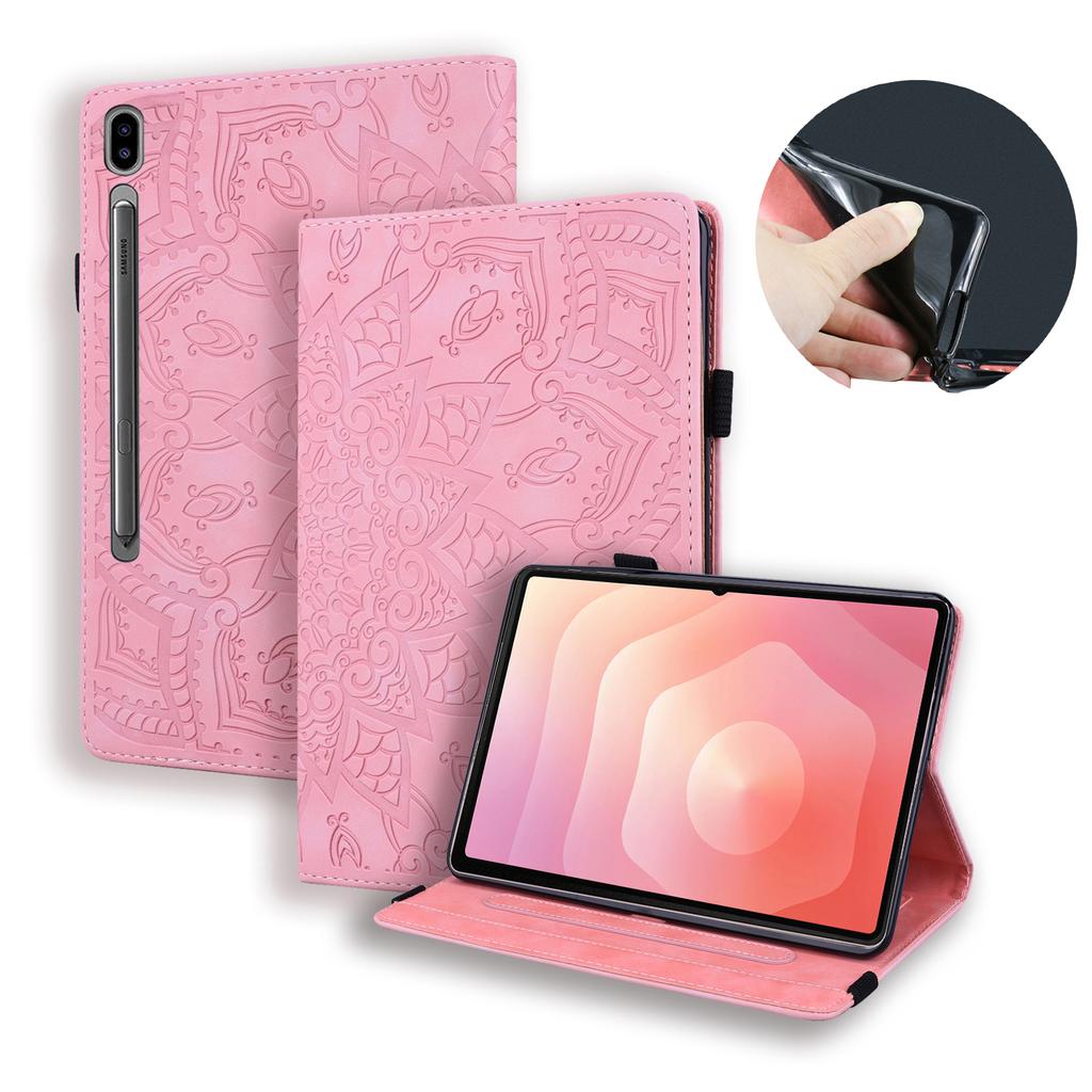 For Samsung Galaxy Tab S11 Ultra Tablet Case Card Slots Leather Cover Flower Pattern
