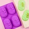 4 Cavities Oval Olive Tree Silicone Soap Mold DIY Soap Making Kits Handmade Cake Candle Mold Gifts Craft Supplies Home Decor