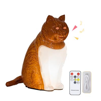 Katze Dekorative Nachtleuchte USB Niedliche Katzenfigur Ornament Nachttischlampe mit Fernbedienung für