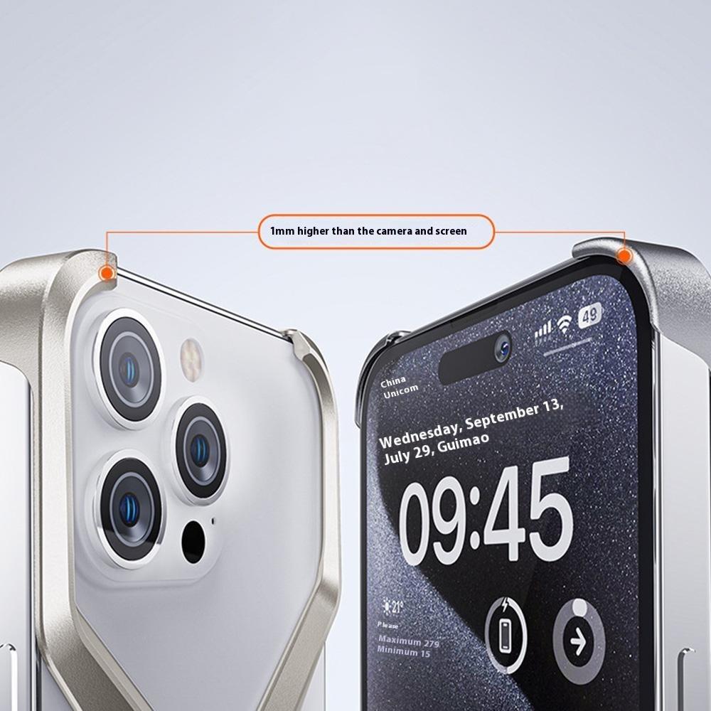 Für iPhone 16 Pro Bumper Case Ohne Rahmen Aluminiumlegierung X-Form Handyhülle