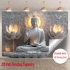 Buddha Wandteppich Polyester Stoff HD-Druck Lotus Mandala Teppich für Wohnzimmer Schlafzimmer Heimdekoration Wandkunst