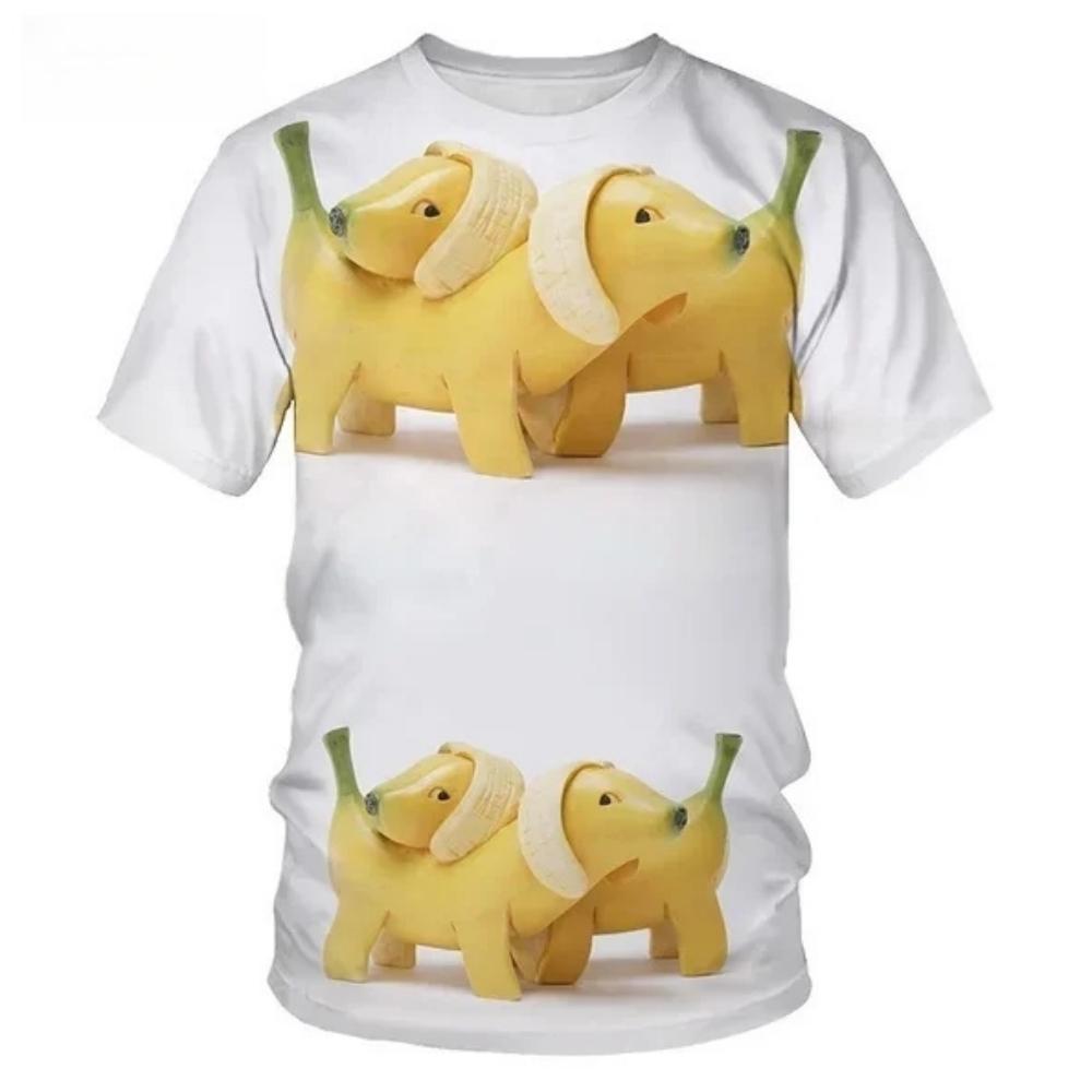 

Одежда для мальчиков, забавные банановые принты, круглый вырез, модные повседневные футболки с коротким рукавом, графические футболки, уличная одежда для детей 160