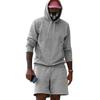 Men's Fleece Hoodie Shorts Two-piece Loose Solid Color Casual Sports Men's Suit
