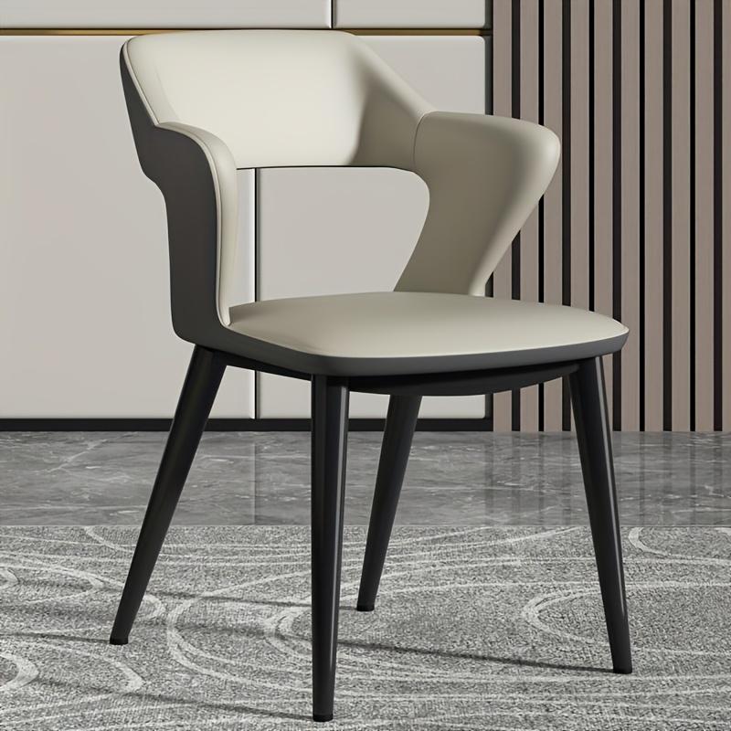 French Style 1Pc Leather Dining Chair with Backrest, Hollow Design, Suitable for Clubhouse Hotel Western Restaurant Cafe