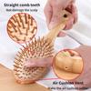Natural Bamboo Wooden Detangle Hair Brush Portable Paddle Nylon Airbag Massage Comb Styling Tool Salon Use