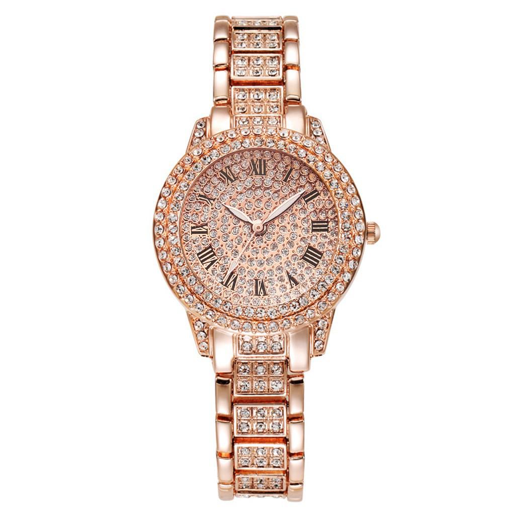 Luxury Diamond Ladies' Wristwatch with Clear Sound & Star Steel Chain