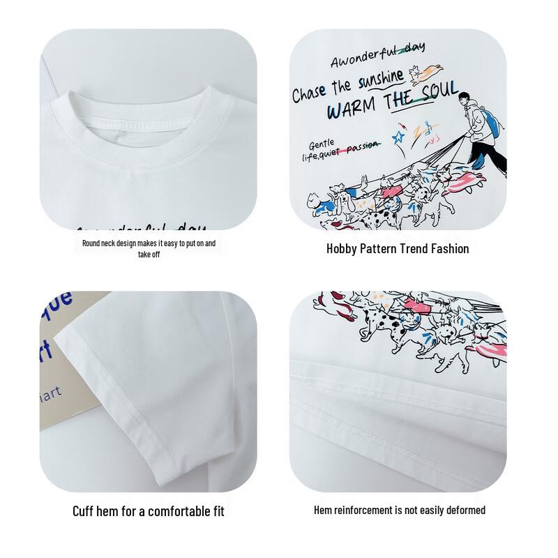 Boys' Summer Cotton Blend Short Sleeve T-Shirt