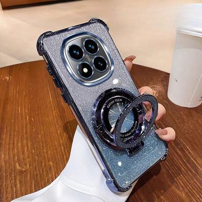 Funda de Lujo con Soporte de Purpurina para Xiaomi Redmi Note 14 15 Pro Plus 15 15C 14C 14S 4G 5G con Chapado a Prueba de Golpes de Silicona